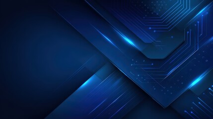 A modern abstract background featuring blue tones and circuit-like patterns, conveying a sense of technology and innovation.