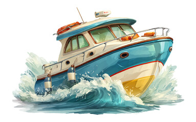 Motor boat illustration