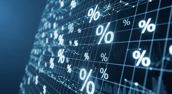Digital percentage financial data chart