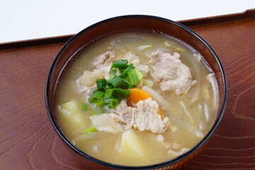 豚汁　家庭料理
