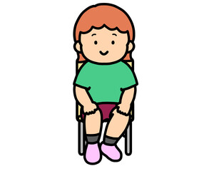 椅子に座る女の子