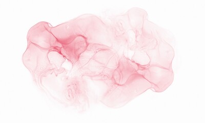 Abstract Red and Pink watercolor alcohol ink stain texture on white  Background