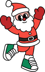 
Cartoon, vintage, Christmas, cute, fun, Santa, minimal, illustration, vector, banner