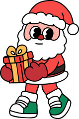 
Cartoon, vintage, Christmas, cute, fun, Santa, minimal, illustration, vector, banner