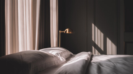 Closed PVC window in a softly lit room with a clean and simple composition.