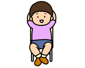 椅子に座る男の子
