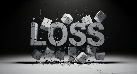 Broken loss text shattered concept