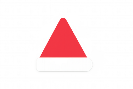 Santa hat simple icon for christmas and winter holiday celebrations, festive design element for seasonal graphics