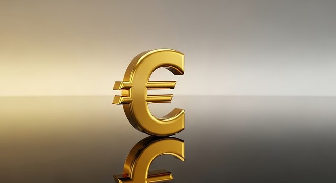 Golden euro currency symbol minimal