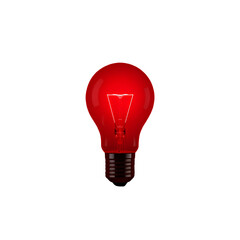 Radiant red light bulb isolated on transparent background, a beacon of inspiration, illuminating ideas and symbolizing energysaving technology for a brighter future