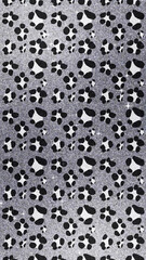 平成ギャル風！ギラギラシルバーのラメ背景とレオパード柄