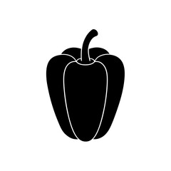 Silhouette of bell pepper on transparent background