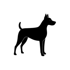 Silhouette of a dog art on transparent background