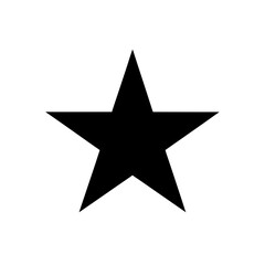 A simple black star icon on transparent background silhouette