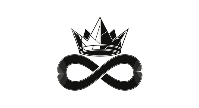 Infinity symbol with crown logo design.