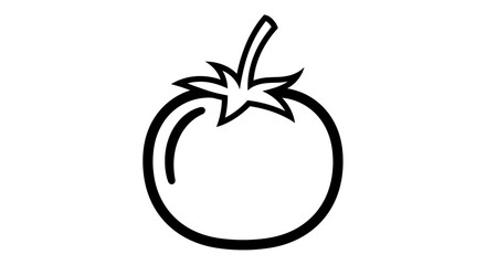 Tomato Illustration Fresh Simple and Clean Line Art.