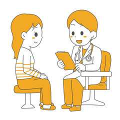 男性医師の診察を受ける女性