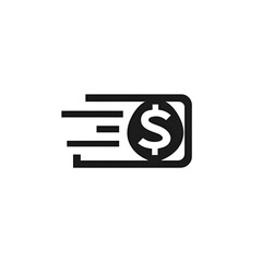 Obraz premium Graphic illustration of a fast-moving dollar bill symbolizing quick cash transactions and financial transactions.