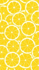 A vibrant repeating pattern of sliced citrus fruits