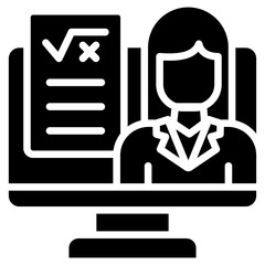 Online Teaching glyph icon