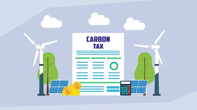 Carbon Tax Policy and Financial Incentive for Renewable Energy and Environmental Protection cartoon animation