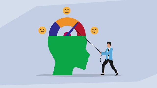 Flat Vector Adjusting Mood with Emotions cartoon animation