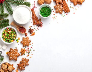 Festive Christmas baking ingredients