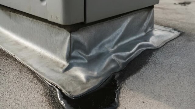 Heat wave impact infrastructure causing melting and warping of rooftop equipment and sealant leading to damage and potential leaks rooftop materials