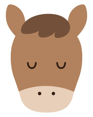 馬の顔のイラスト。かわいい、ベクター、午年、干支、十二支	
