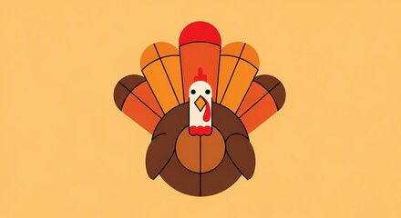 Stylized turkey illustration for Thanksgiving