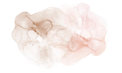 Abstract Red and Pink watercolor alcohol ink stain texture on Transparent Background