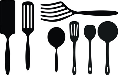 Stainless steel fork, spoon, and knife cutlery set isolated on a white background for restaurant or kitchen dinner tableware