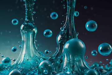 Aqua slime background with light bubbles and soft gradient texture.
