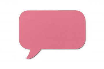 Naklejka premium Pink chat speech bubble for communication, message, dialogue, and social media text box concept on transparent background