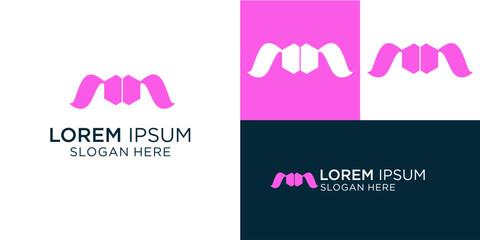 Modern vibrant logo design featuring a stylish pink ribbon icon for creative businesses, beauty brands, or fashion startups seeking an elegant and memorable brand identity