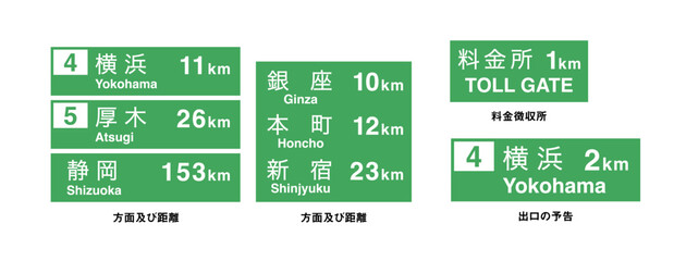 優しい色_案内標識セット7※実際の標識とは異なります。デザイン素材としてご利用ください。