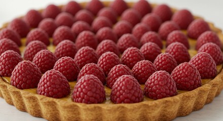 Delicious Raspberry Tart Close Up.