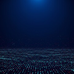 Digital Ocean Wave Particles Background.