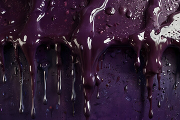 Purple slime background with dripping texture and glossy highlights.