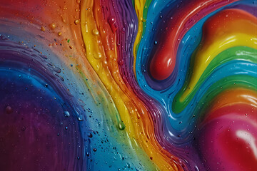 Rainbow slime blend background with shiny and smooth surface.