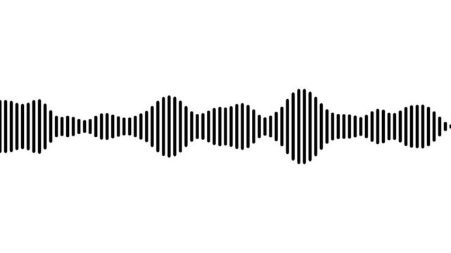 Sound wave pattern. Audio waveform for radio, podcast, music record, video, social media.