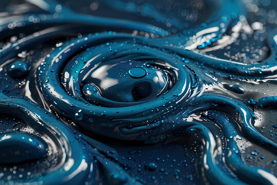 Blue slime swirl background with liquid and gooey effect.