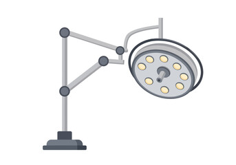 Modern Surgical Light with Adjustable Arm and Multiple Bulbs.
