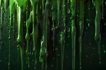 Green slime dripping background with shiny and soft texture.