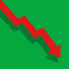 Red Arrow Chart Showing Decline.