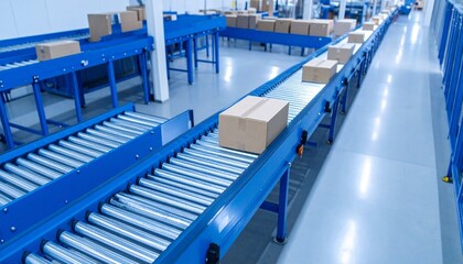 Fototapeta premium Automated Conveyor System in Distribution Center