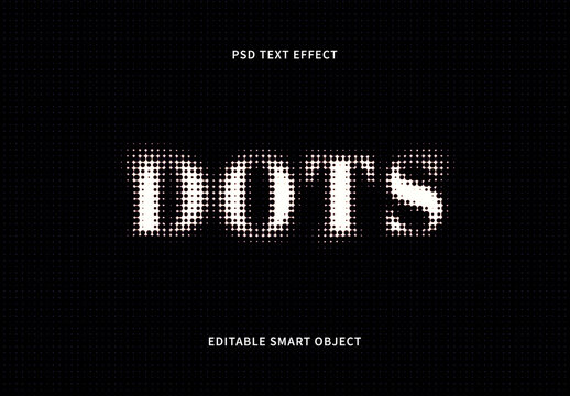 Dots Halftone Text Effect