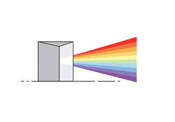 Light Dispersion Through Prism Creating Rainbow Spectrum.