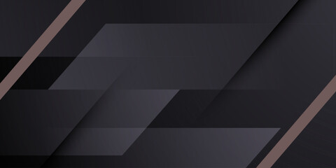 Abstract dark background with futuristic overlap shapes pattern design. Elegant banner background.