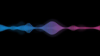 An illustration of neon colored waveform